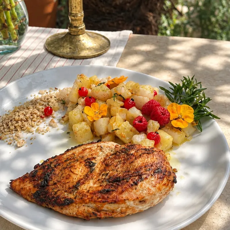 Akdeniz Usulü Soslanmış Tavuk Izgara — Grill · Prinkipo House Cafe, Büyükada